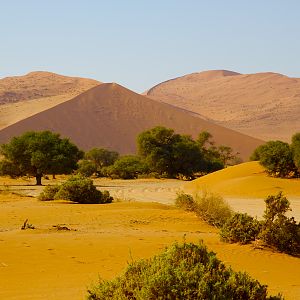 Desert hunting camp looking for Gemsbok