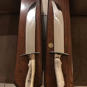 Handmade Matched Pair of Bowie Knives