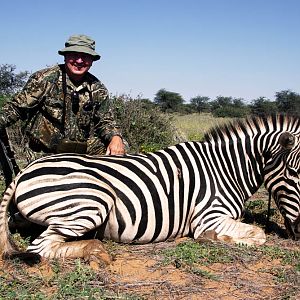 Hunt Burchell's Plain Zebra in Namibia