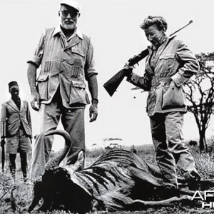 Ernest Hemingway and his wife, Mary, on safari in 1953