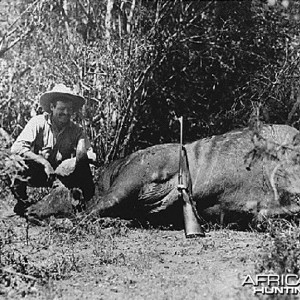Ernest Hemingway on safari, 1933