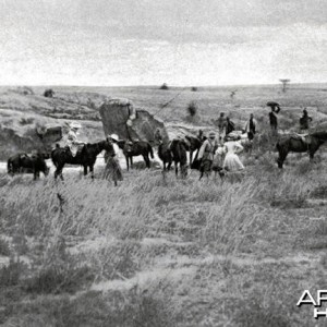 Theodore Roosevelt, stopping for luncheon at Bondoni rocks