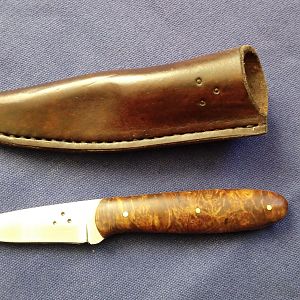 Beech Burl Field Scalpel Knife