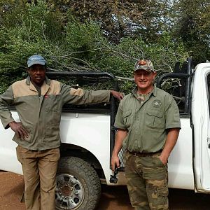 PH Craig and tracker with the makings of a blind