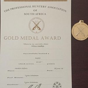 SCI Gold Medal Award for Impala