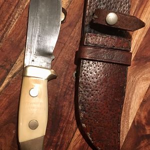 Damascus/Warthog Skinning Knife