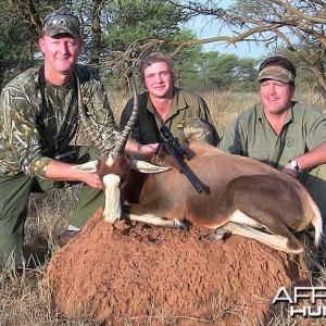 Myself, Hardus, and Russ with my blesbok, South Africa