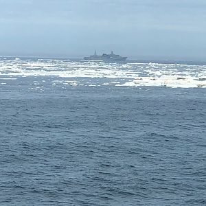 26,000 ton Russian ice breaker, The Professor Khromov, cruising in the Chukchi Sea