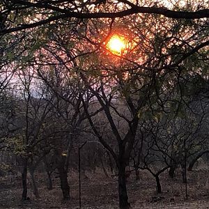 Sun setting in Zimbabwe