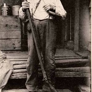 "Black Bill" Walker and his six foot rifle "Ole death"