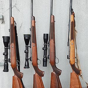 6.5×55 Swedish, .30-06,  9.3×62,  404 Jeffery Sako Rifles