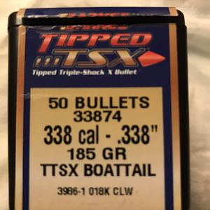 Barnes 338 TTXS 185 Bullets