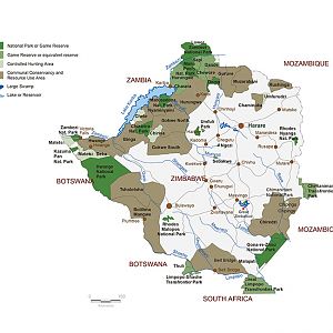 Zimbabwe Hunting Areas Map Large