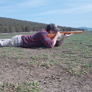 Here is a pic of me shooting the old gun.