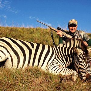 South Africa Hunt Burchell's Plain Zebra