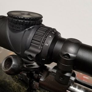 Trijicon AccuPoint 1-6 30mm mounted on CZ 550 .416 Rigby