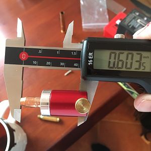 Measuring 30cal 165grain Sierra Tipped Game King projectiles