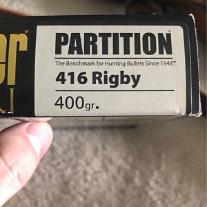 Nosler Partition 416 Rigby 400 Gr Ammo