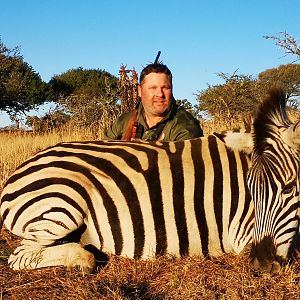 South Africa Hunt Burchell's Plain Zebra