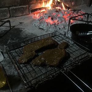 Zebra steaks going on the grill