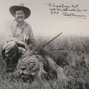 Ernest Hemingway Hunting Lion