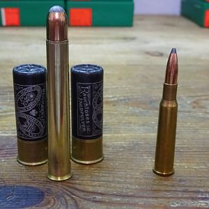 .450 Nitro Express 3 1/4" compared to our beloved "German standard drilling cartridge" 7x57R