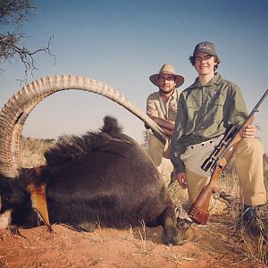 A nice Sable bull for the young hunter