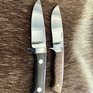 Knives with Walnut & African black wood scales
