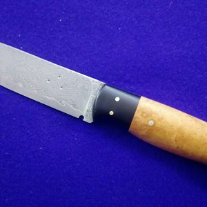 Hunter Skinner Knife with Cherry BurI over BuffaIo Horn boIster