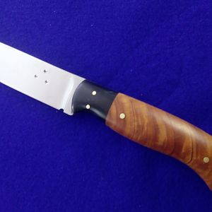 Hunter Skinner Knife with Macrocarpa over BuffaIo Horn