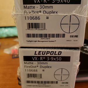 Leupold VXR, 3-9x40, matte, 30mm, Firedot Duplex Scope & Leupold VXR, 3-9x50, matte, 30mm, Firedot Duplex Scope