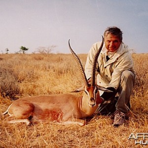 Bela Hidvegi with Grant Gazelle hunted in Tanzania