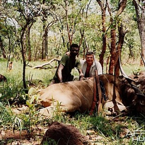 Bela Hidvegi with Lord Derby Eland hunted in CAR