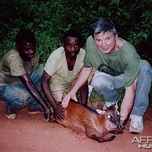 Bela Hidvegi with Bay Duiker hunted in Cameroon