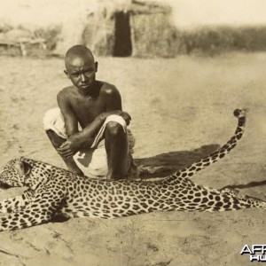Eritrean boy with dead Leopard circa 1934