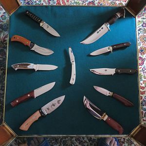 Knives in Coffee table/display case