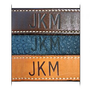 Monogramming on Leather Scotch Carriers from African Sporting Creations