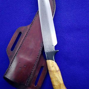 Farriers Rasp Bowie Knife with Sheath
