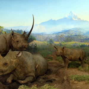 Rhino Full Mount Taxidermy at American Museum of Natural History in New York City