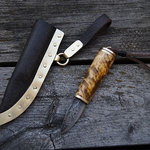 Knife & Sheath made out of Cape Buffalo Leather