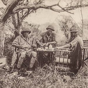 G&T break in between hunting during the Golden Age of the African Safaris