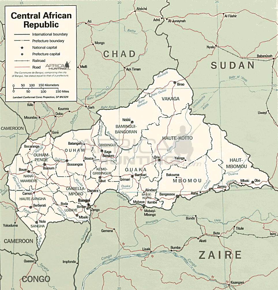 central african republic map