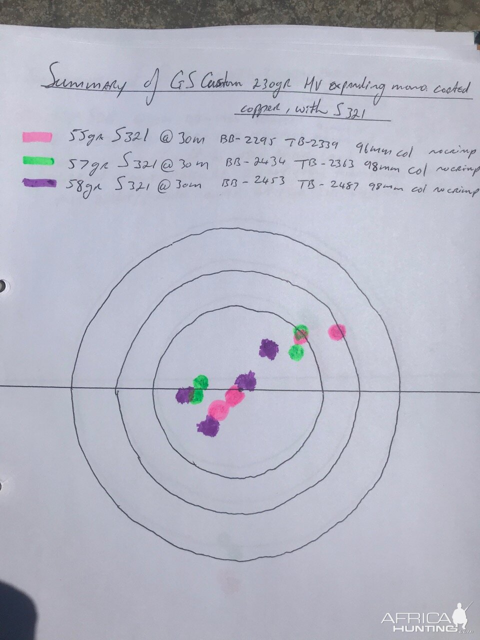 230gr HV GS Custom bullet Performance