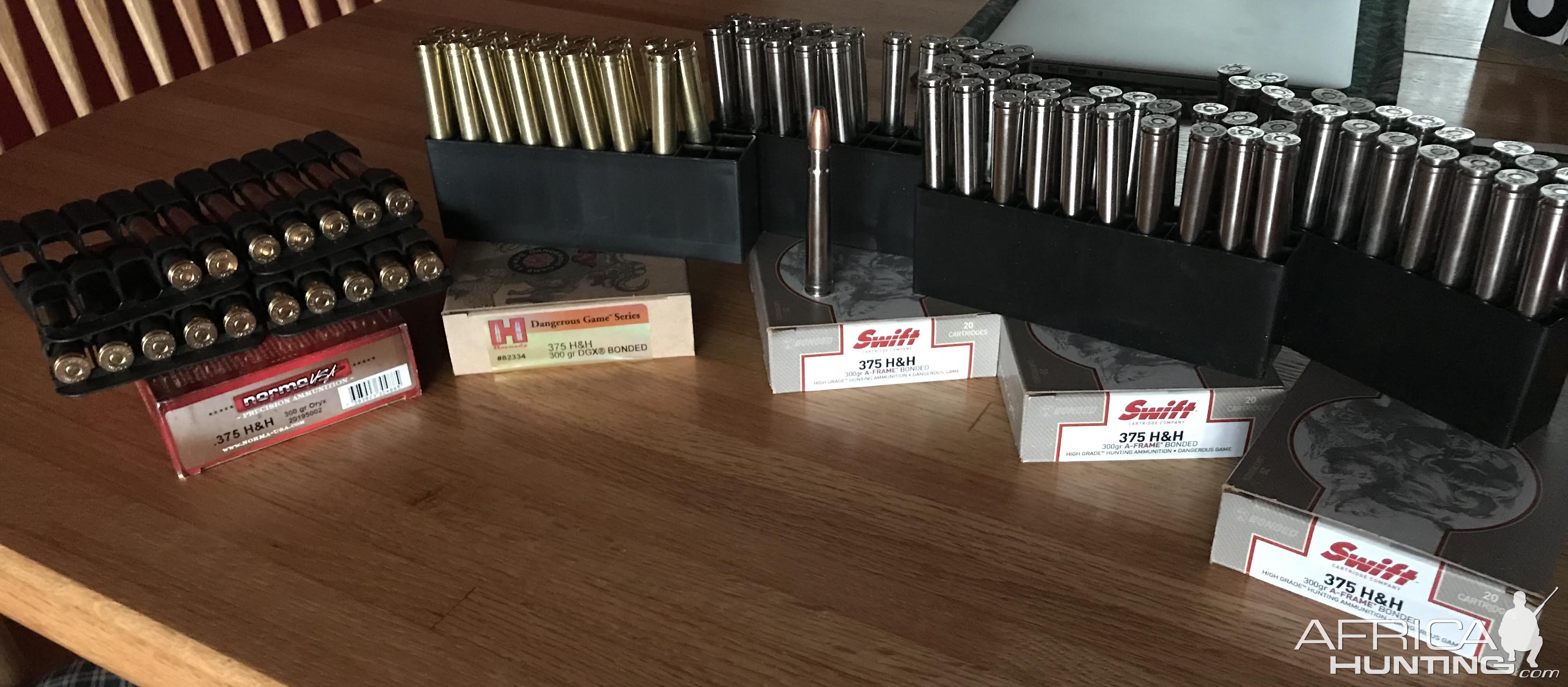 375 H&H Ammunition SAF, Norma & Hornady