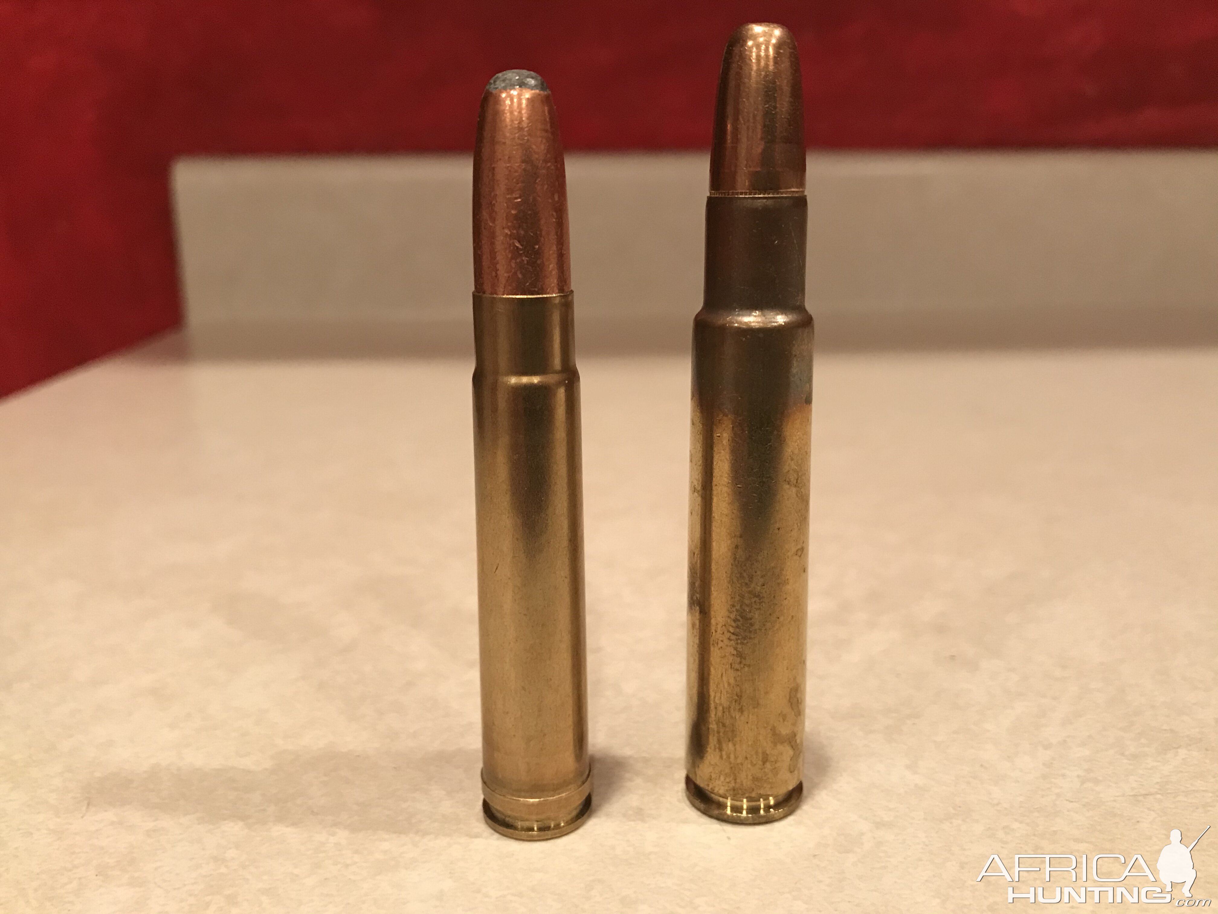 .416 Taylor 400gr Barnes Original left, .416 Rigby 400gr Hornady Ammunition