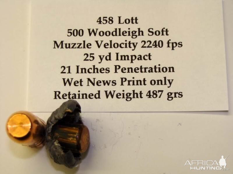 458 Lott 500 Woodleigh Soft Ammunition