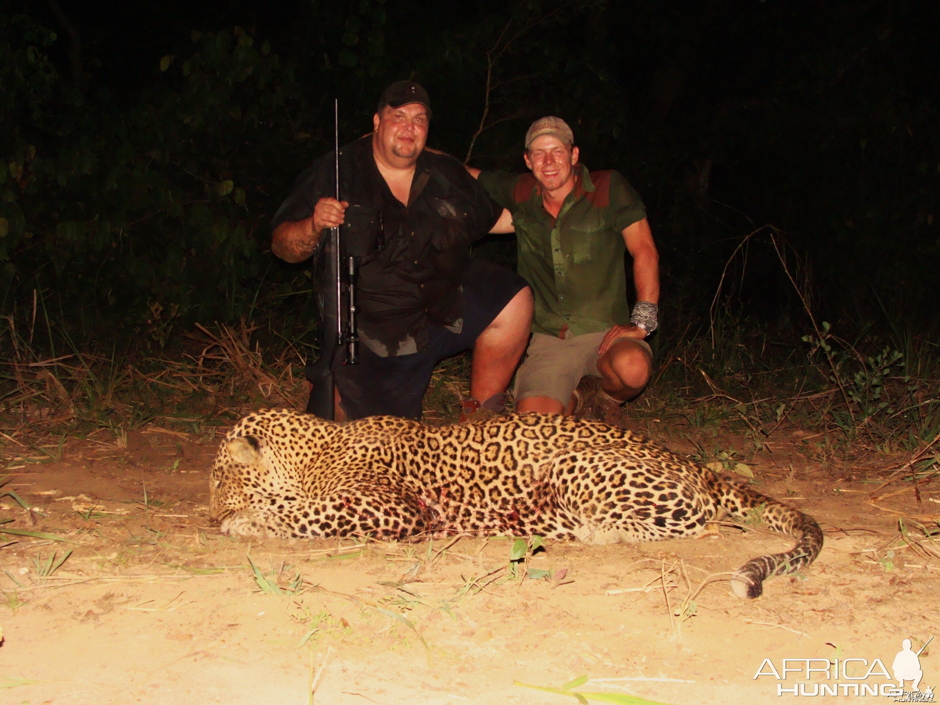 78 kg Leopard hunted in CAR with Central African Wildlife Adventures