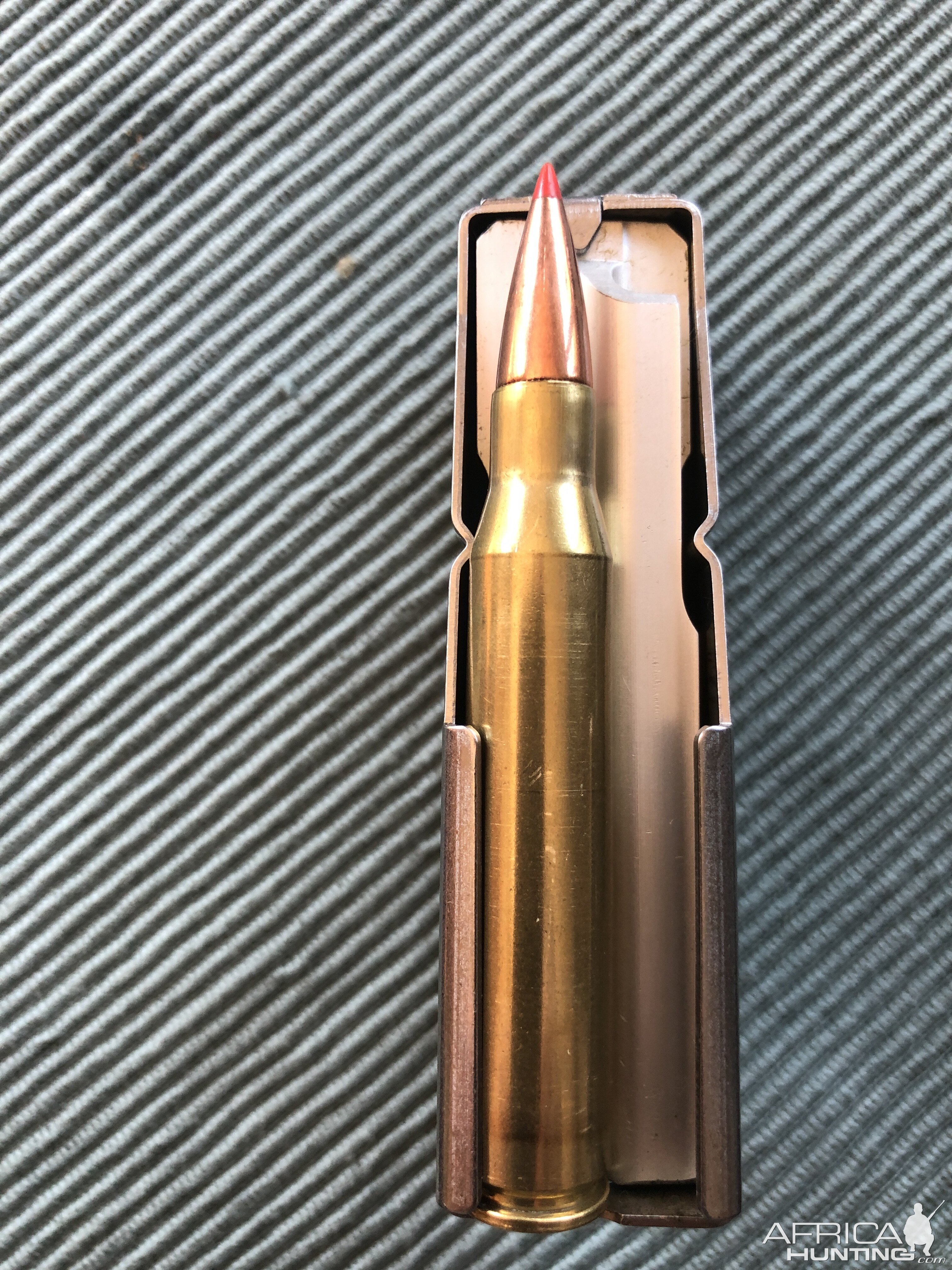 8x68s cartridge shown is with a 170gr Hornady SST @ 3.425"/87mm oal