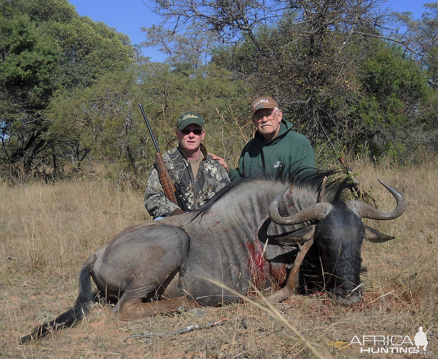 a friend and i with his blue wildebeest