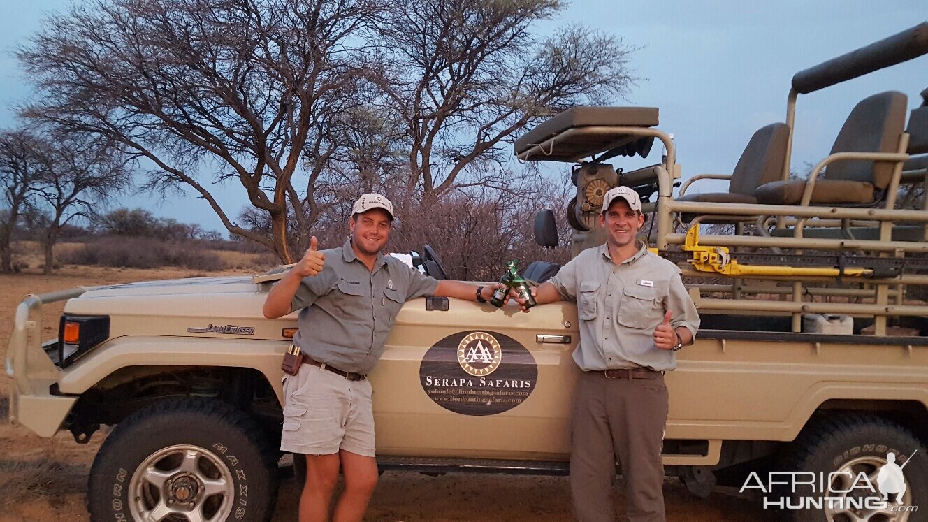 After a great day of hunting in the Kalahari